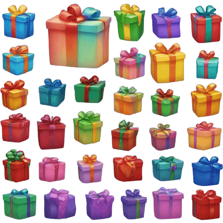 rainbow christmas presents emoji