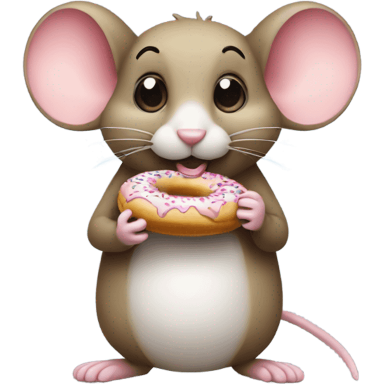 Mouse holding doughnut  emoji