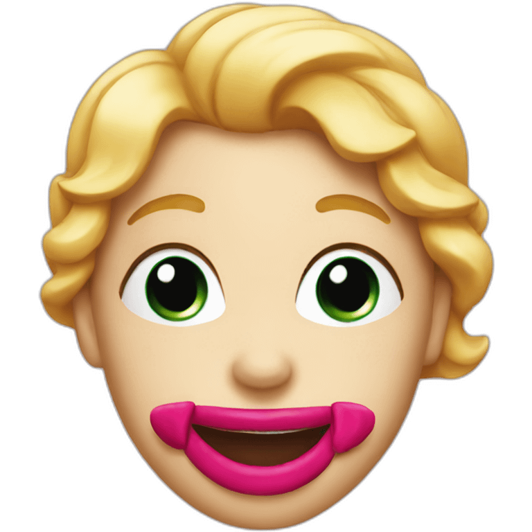 Happy lipstick face emoji