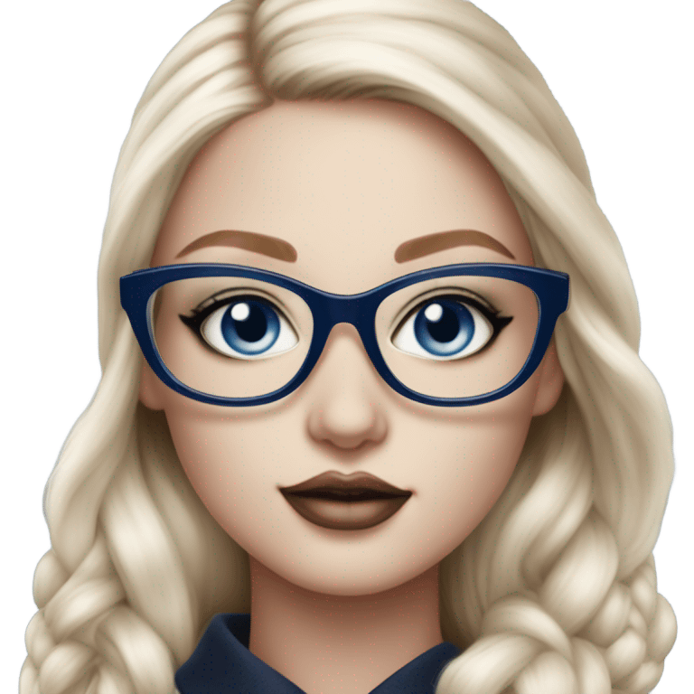 Hyper Realistic beautiful dior model with dark blue eyes and glasses  emoji