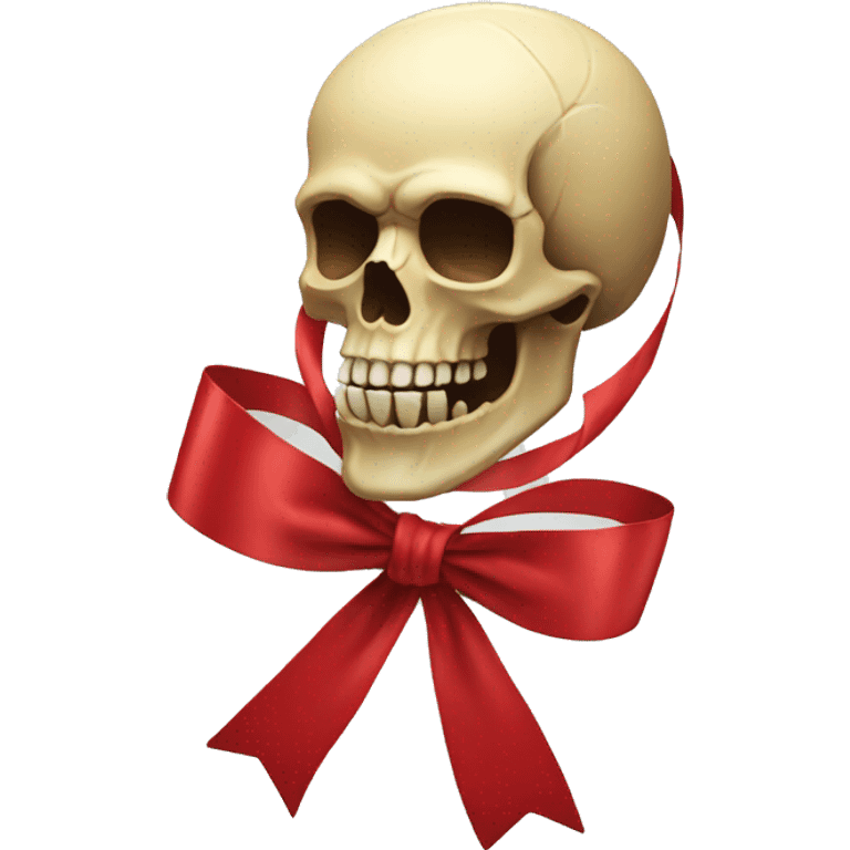 ribbon and skull emoji