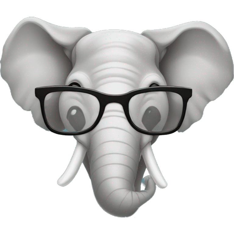 Un elefante con lentes emoji