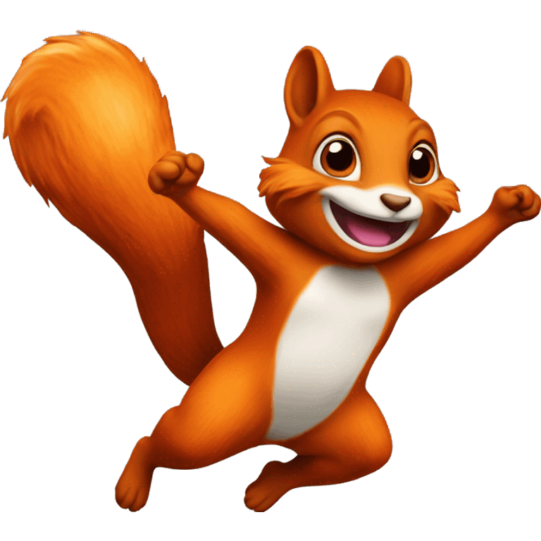 jumping orange burnt squirrel emoji