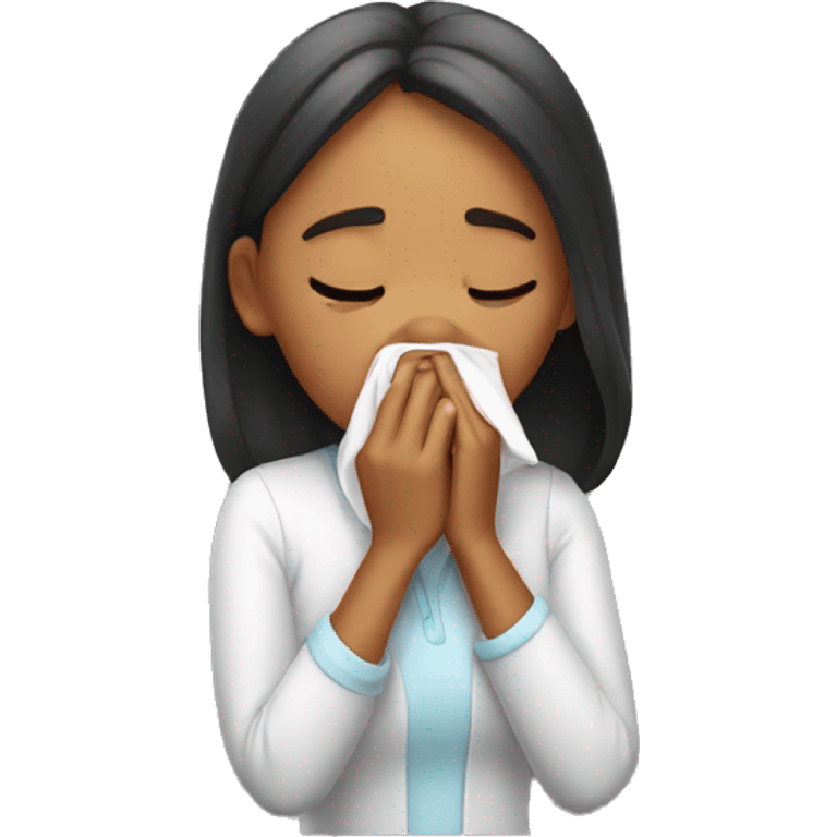 Girl sneezing emoji