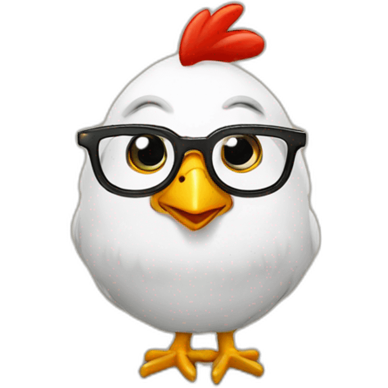 Una gallina con lentes emoji