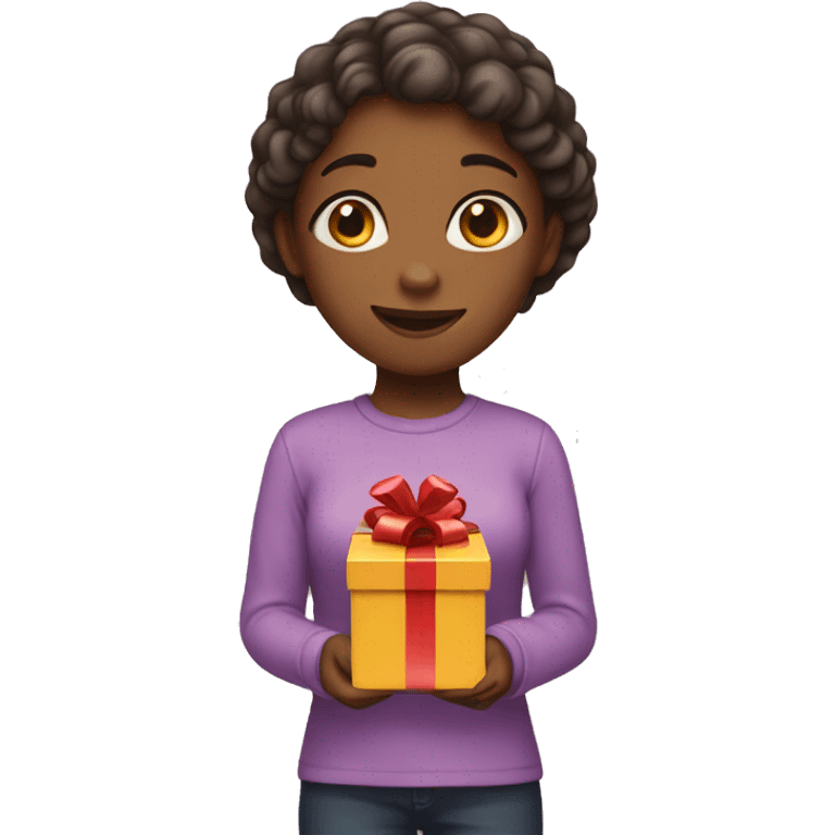 girl with a gift in her hands emoji