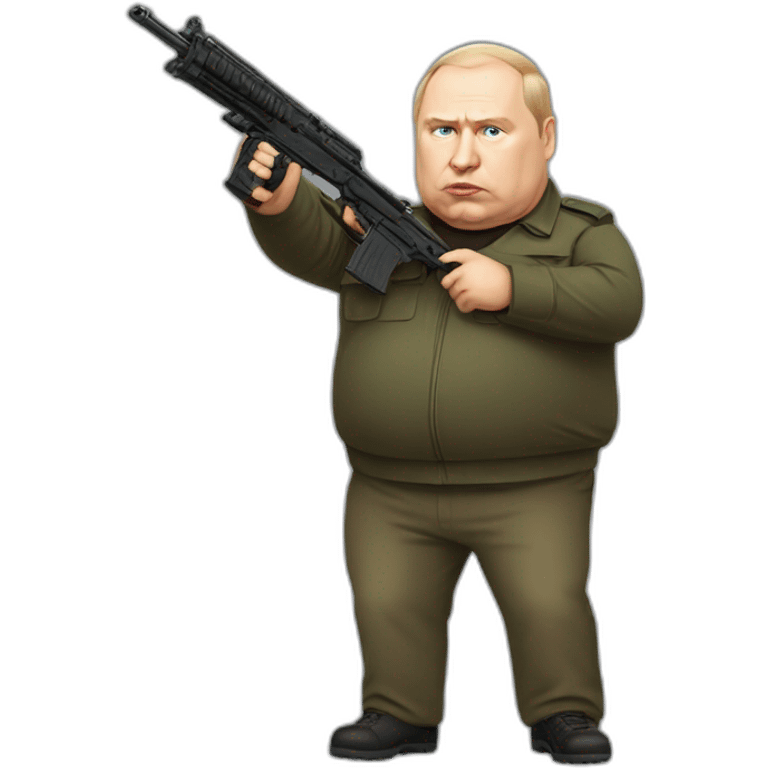 Vladimir Poutine extremely fat Shooting nobody full body emoji