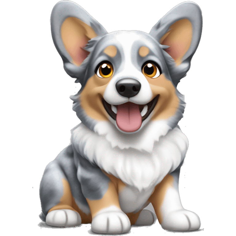 Blue Merle welsh corgi emoji