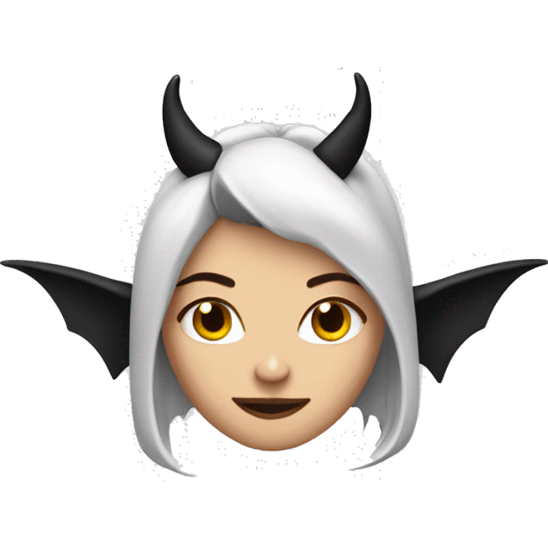 White women brunette devil horns  emoji