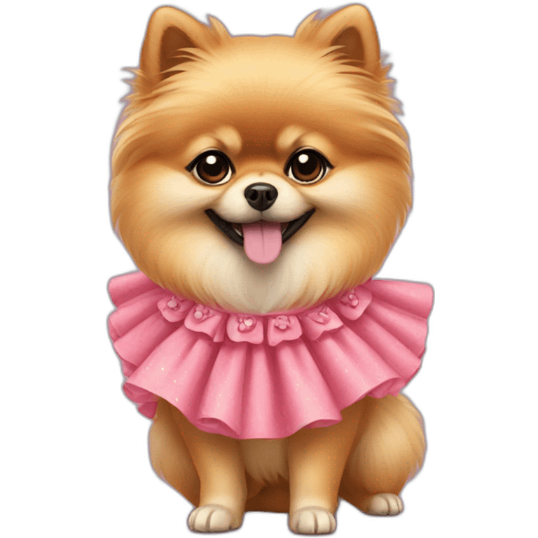 pomeranian in dress emoji