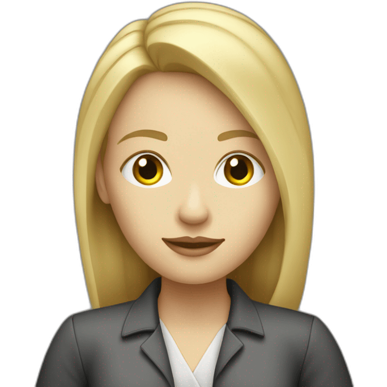 blonde white data analyst on pc emoji