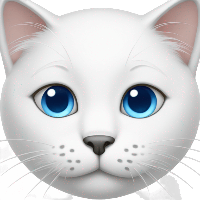 White cat with blue eyes  emoji