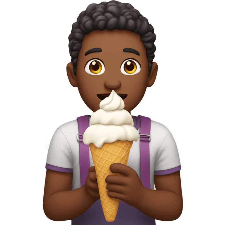 He is eating ice cream emoji