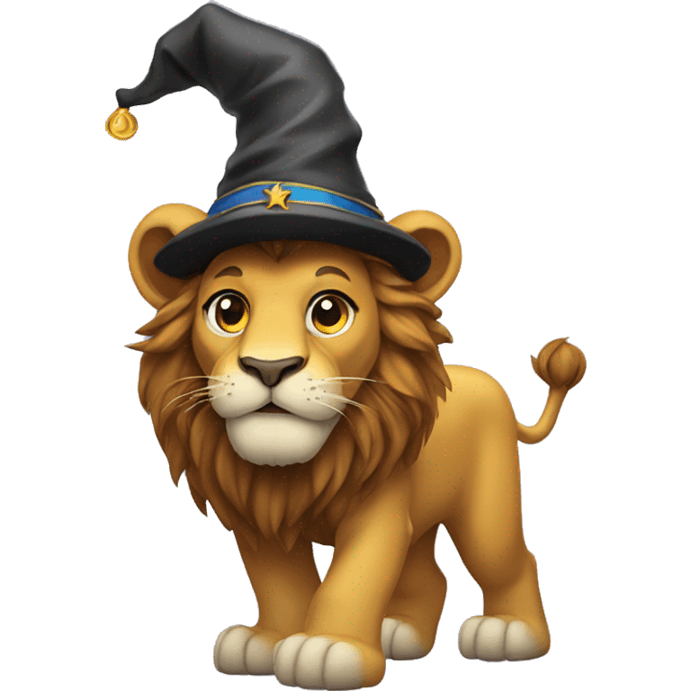 Lion in wizard hat emoji