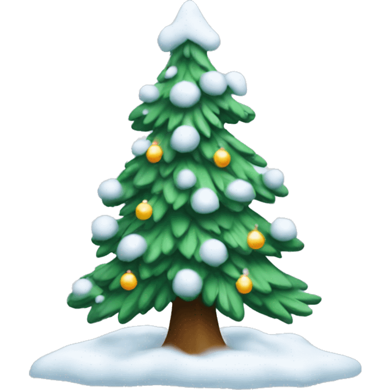 Christmas tree with snow emoji