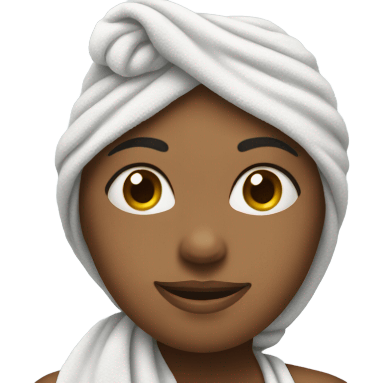 a girl wearing a towel around her head emoji