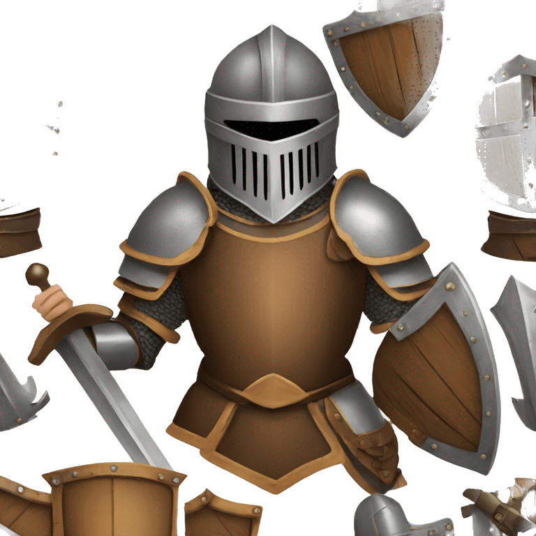 Medieval armour knight brown color emoji