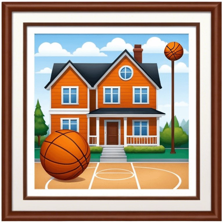 House with basketball theme emoji