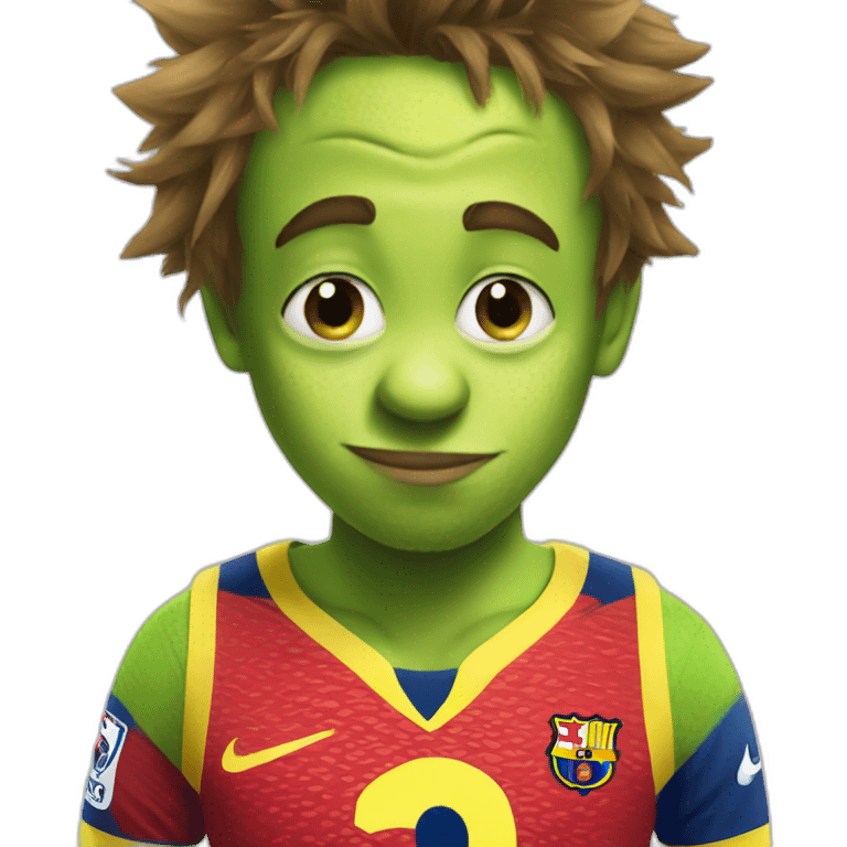 neymar kissing shrek emoji