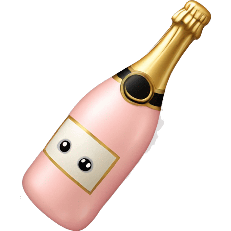 Pale plush pink champagne bottle  emoji