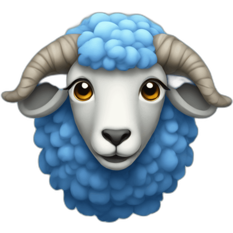 Blue sheep with small horns emoji