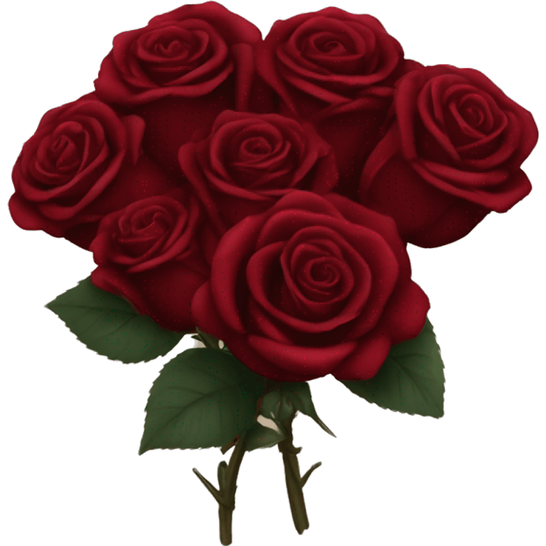 a boutique of dark red roses emoji