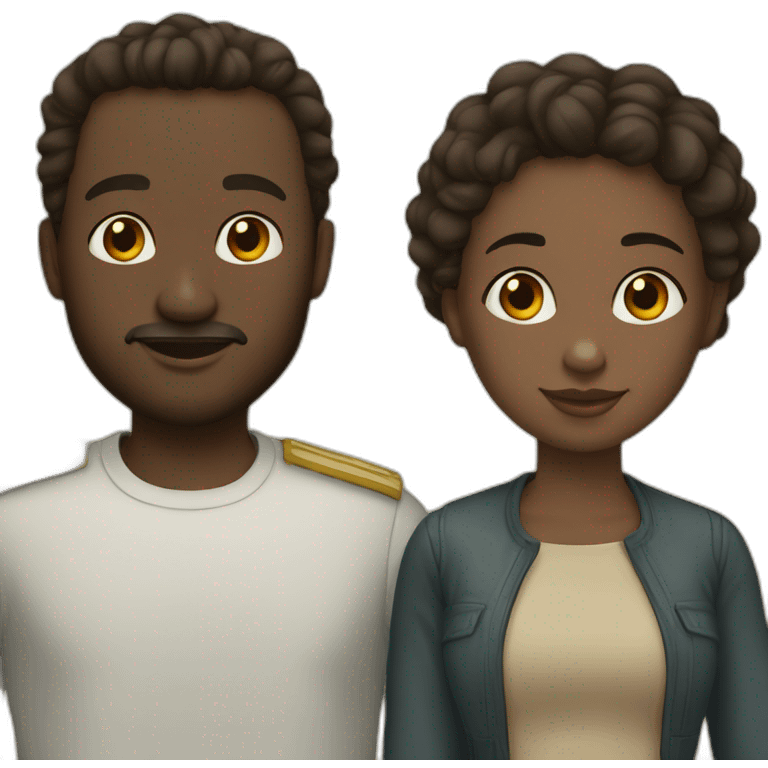 Couple, man malian, girl russian emoji