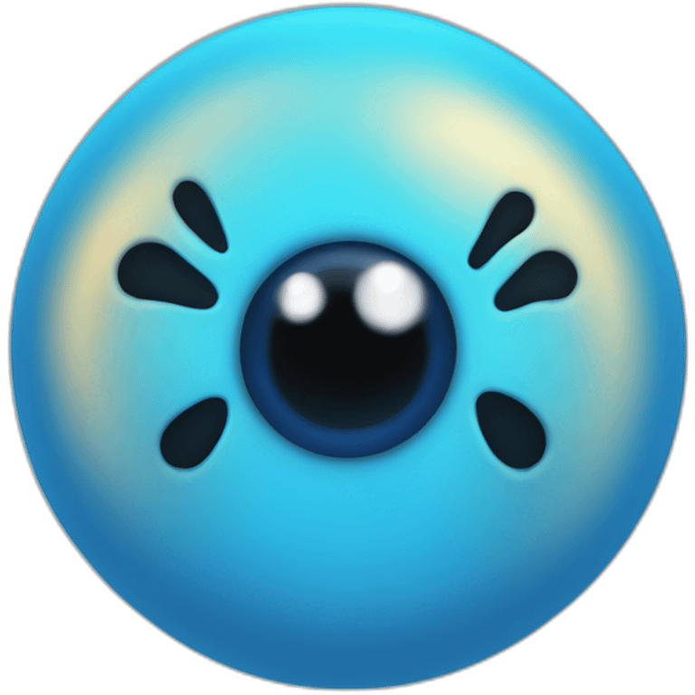 electric blue round creature with mono eye emoji