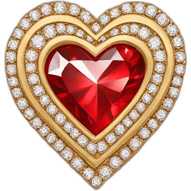 Red heart diamond with gold border emoji