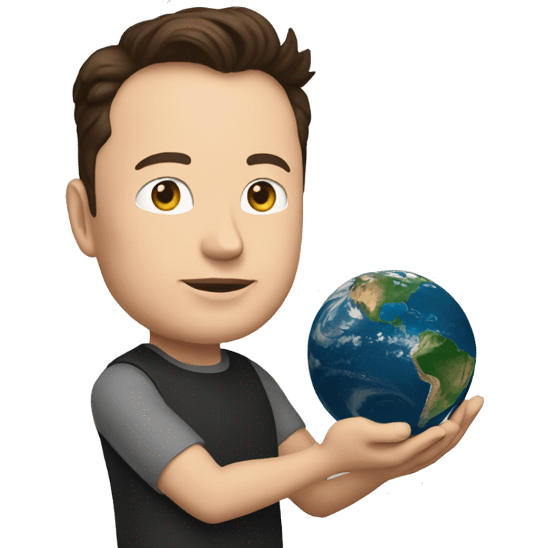 Elon musk, holding earth emoji