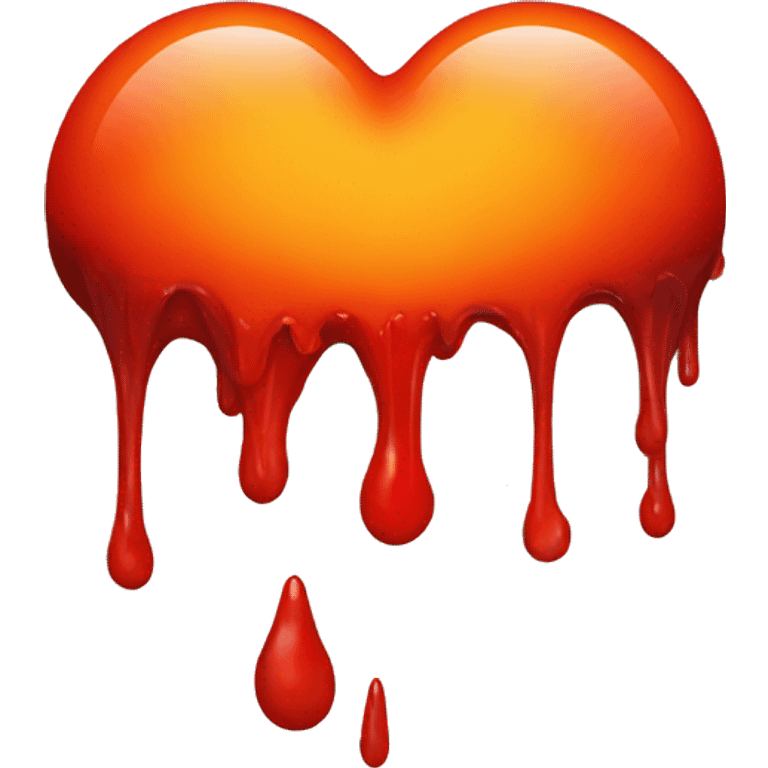 bleeding red heart shape glowing red-orange emoji