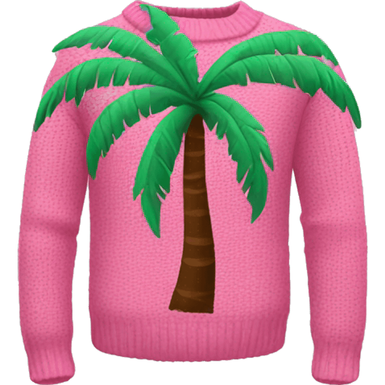 Pink sweater with a palm tree emoji