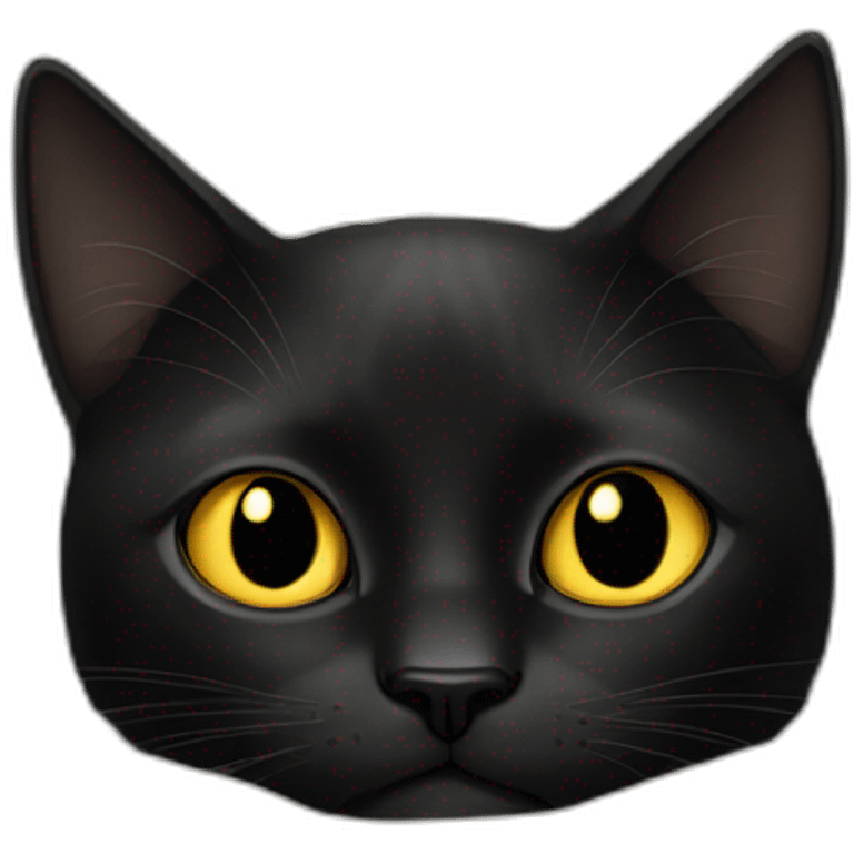 Black cat with golden eyes under sheets emoji