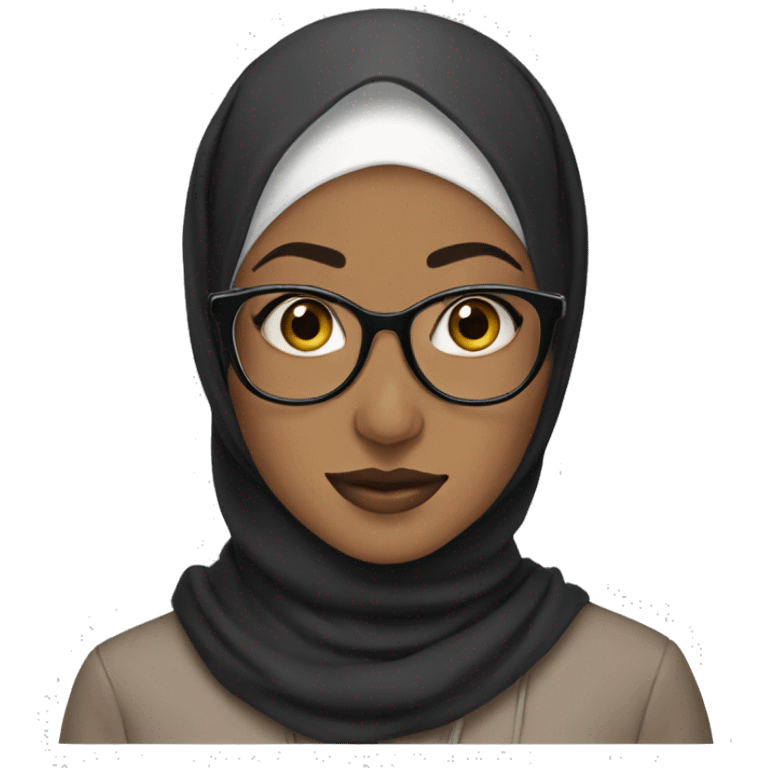 hijabi with glasses and nose piercing emoji