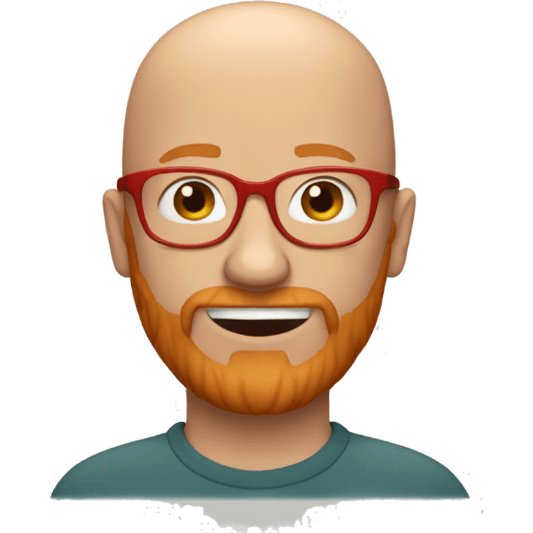 almost bald man with red glasses and ginger beard emoji