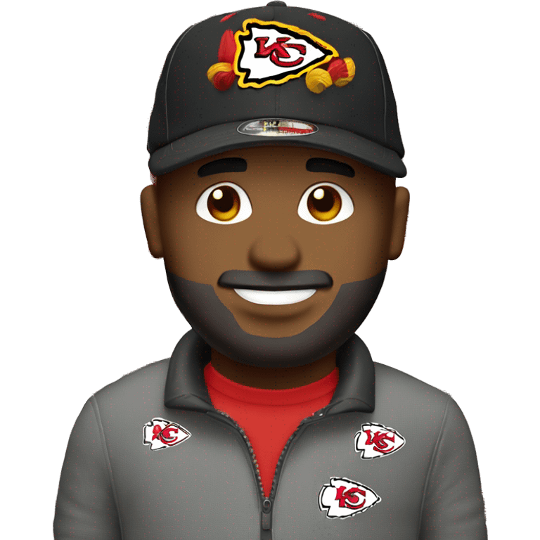 Kansas City chiefs guy with cap and KC chiefs shirt emoji