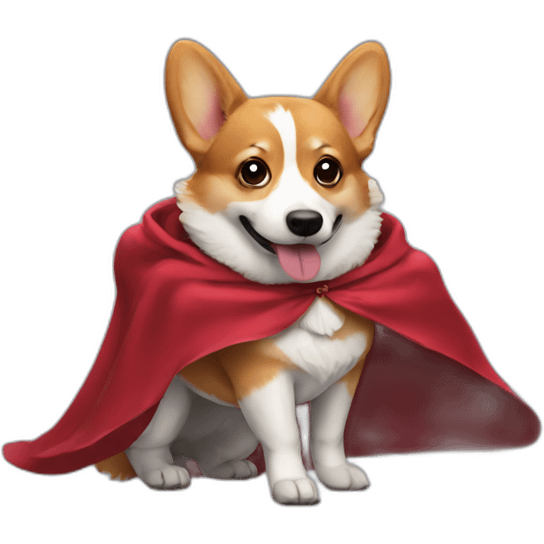 corgi with a cape emoji