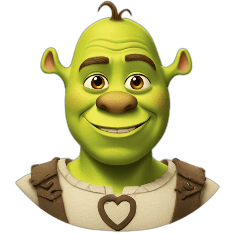 Shrek with heart eyes emoji