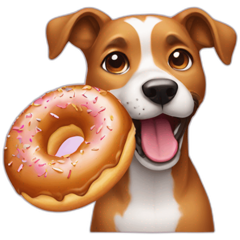 dog eating a donut emoji