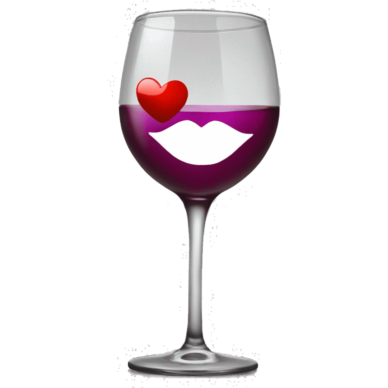 Wine glass with a kiss  emoji