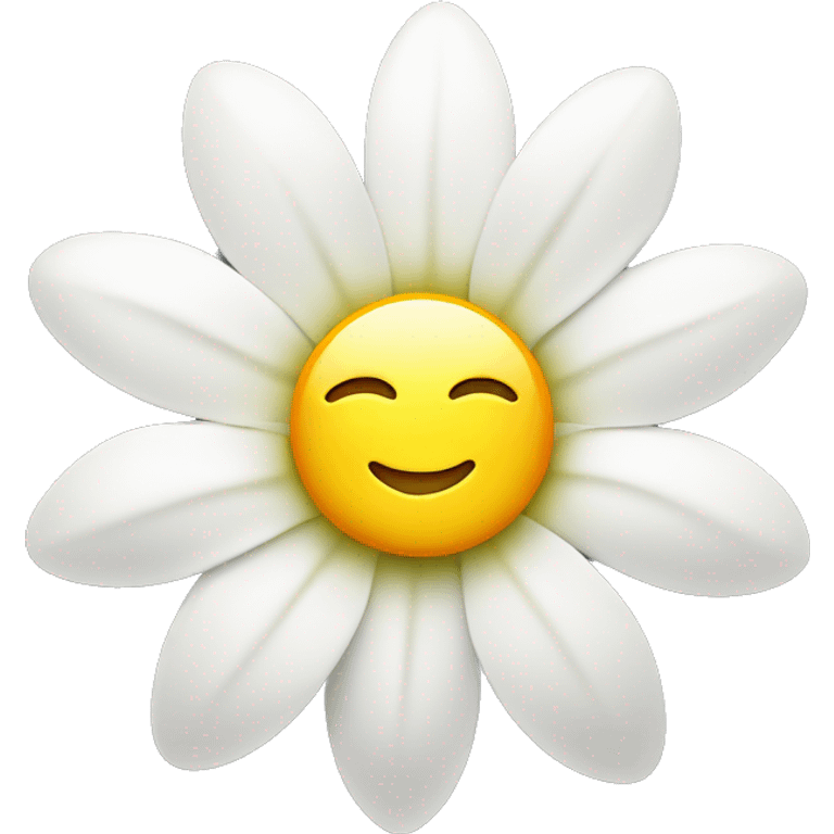 a white flower with a sun in the middle of it  emoji