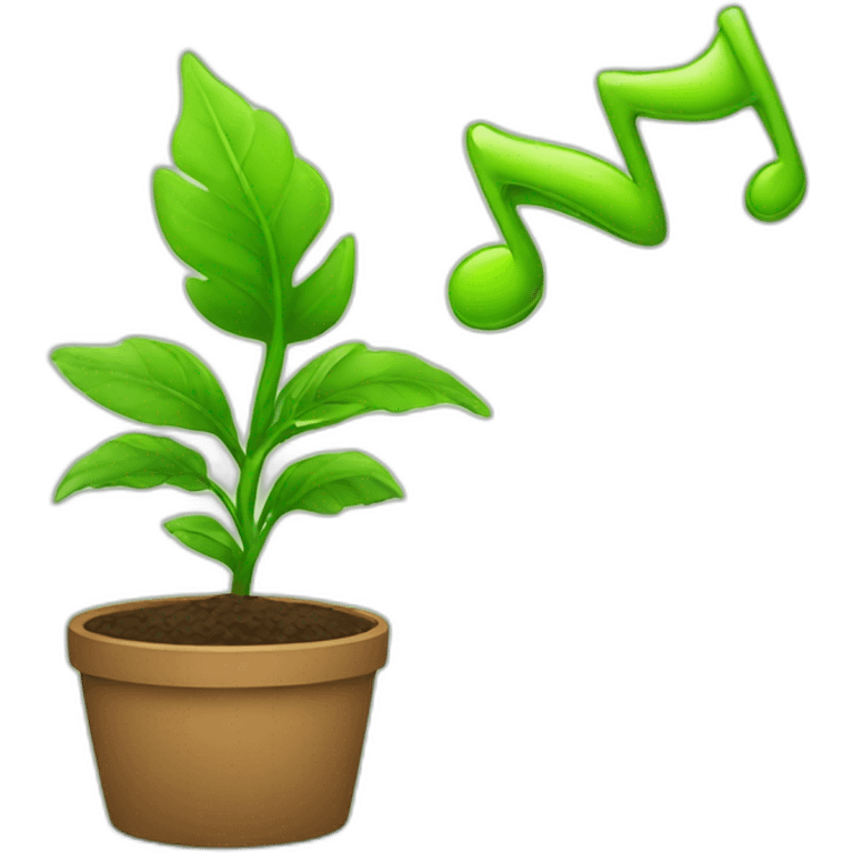 a green plant singing emoji