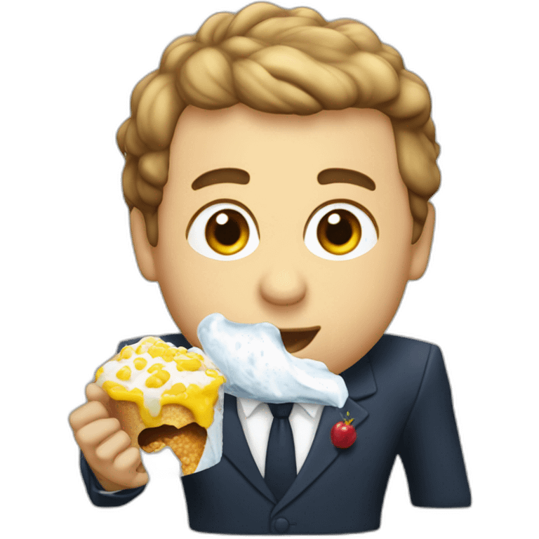 Macron qui mange une glace emoji