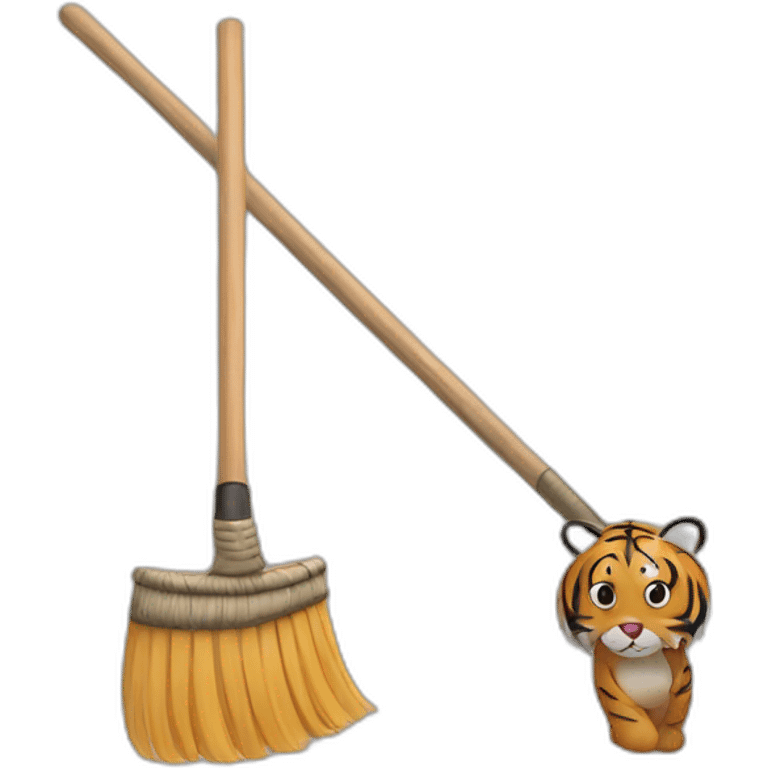 A tiger with a broom emoji