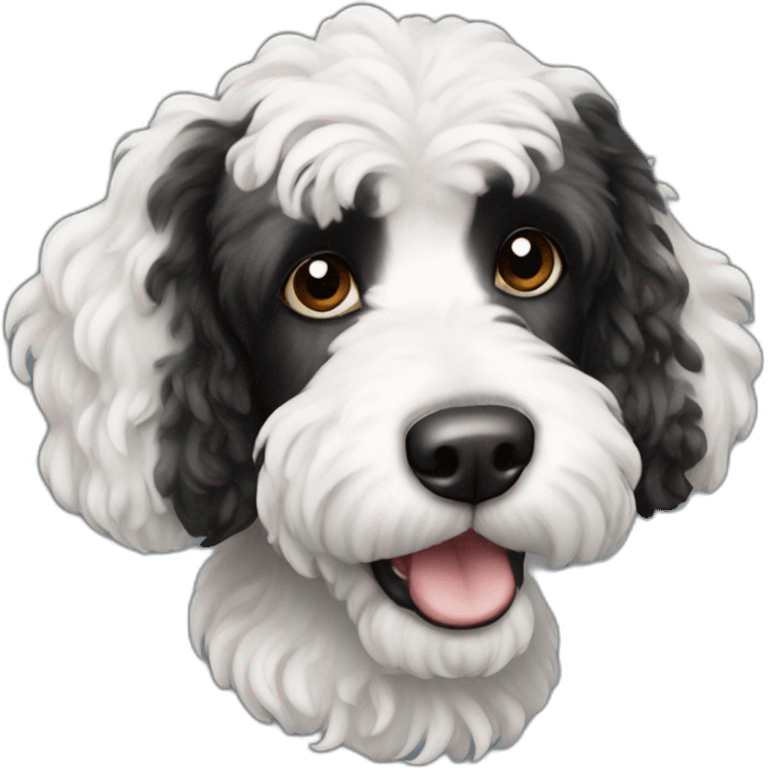 white and black cockapoo emoji