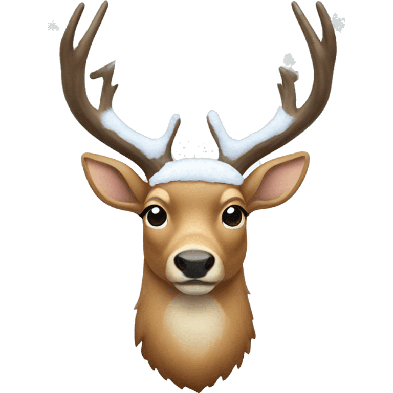 deer with snow on its back  emoji