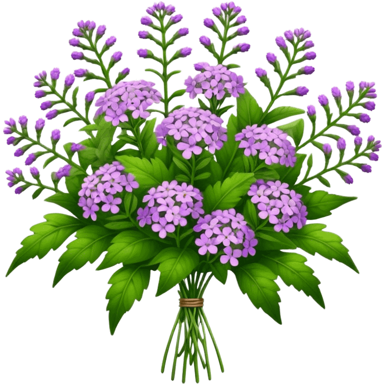 big bouquet verbena flower, stem, leaf emoji