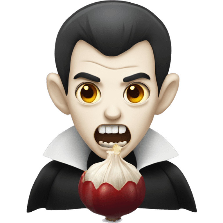 Vampire with garlic emoji