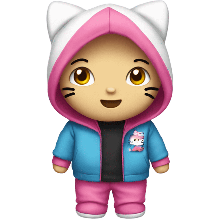 Hello kitty with a hoodie emoji