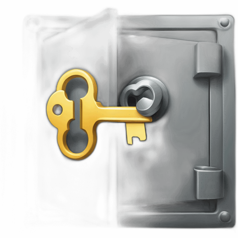 A key unlocking a vault or a safe, symbolizing the secret formula for growth. emoji